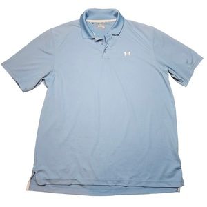 Under Armour XL Light Blue Loose Heat Gear Golf Polo Shirt